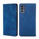 For Motorola Moto G62 5G Skin Feel Magnetic Horizontal Flip Leather Phone Case(Blue) - 1