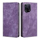 For OPPO Find X5 RFID Anti-theft Brush Magnetic Leather Phone Case(Purple) - 1