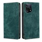 For OPPO Find X5 RFID Anti-theft Brush Magnetic Leather Phone Case(Green) - 1