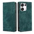 For OPPO Reno8 Pro+ 5G RFID Anti-theft Brush Magnetic Leather Phone Case(Green) - 1