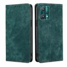 For Realme 9 Pro/V25/Q5 5G RFID Anti-theft Brush Magnetic Leather Phone Case(Green) - 1