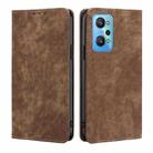 For Realme GT Neo2 5G RFID Anti-theft Brush Magnetic Leather Phone Case(Brown) - 1