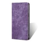 For vivo Y55S 5G RFID Anti-theft Brush Magnetic Leather Phone Case(Purple) - 2