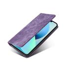 For vivo Y55S 5G RFID Anti-theft Brush Magnetic Leather Phone Case(Purple) - 3