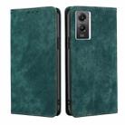 For vivo Y55S 5G RFID Anti-theft Brush Magnetic Leather Phone Case(Green) - 1