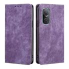 For Huawei Nova 9 SE 4G RFID Anti-theft Brush Magnetic Leather Phone Case(Purple) - 1