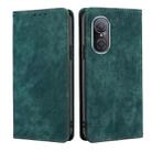 For Huawei Nova 9 SE 4G RFID Anti-theft Brush Magnetic Leather Phone Case(Green) - 1