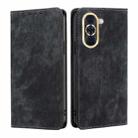 For Huawei Nova 10 RFID Anti-theft Brush Magnetic Leather Phone Case(Black) - 1