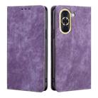 For Huawei Nova 10 RFID Anti-theft Brush Magnetic Leather Phone Case(Purple) - 1