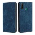 For Huawei Y8S RFID Anti-theft Brush Magnetic Leather Phone Case(Blue) - 1