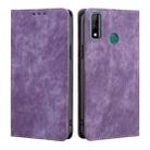 For Huawei Y8S RFID Anti-theft Brush Magnetic Leather Phone Case(Purple) - 1