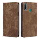 For Huawei Y8S RFID Anti-theft Brush Magnetic Leather Phone Case(Brown) - 1