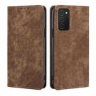 For Samsung Galaxy A03S US 165.85mm RFID Anti-theft Brush Magnetic Leather Phone Case(Brown) - 1