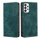 For Samsung Galaxy A73 5G RFID Anti-theft Brush Magnetic Leather Phone Case(Green) - 1
