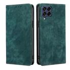 For Samsung Galaxy M53 5G RFID Anti-theft Brush Magnetic Leather Phone Case(Green) - 1