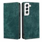 For Samsung Galaxy S21+ 5G RFID Anti-theft Brush Magnetic Leather Phone Case(Green) - 1