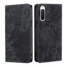 For Sony Xperia 10 IV RFID Anti-theft Brush Magnetic Leather Phone Case(Black) - 1