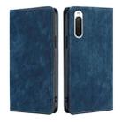For Sony Xperia 10 IV RFID Anti-theft Brush Magnetic Leather Phone Case(Blue) - 1