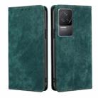 For Xiaomi Redmi K50/K50 Pro RFID Anti-theft Brush Magnetic Leather Phone Case(Green) - 1