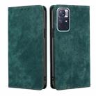 For Xiaomi Redmi Note 11 5G/Poco M4 Pro 5G RFID Anti-theft Brush Magnetic Leather Phone Case(Green) - 1