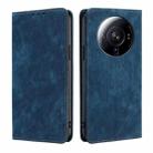 For Xiaomi 12S Ultra RFID Anti-theft Brush Magnetic Leather Phone Case(Blue) - 1