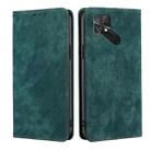 For Xiaomi Poco C40 RFID Anti-theft Brush Magnetic Leather Phone Case(Green) - 1