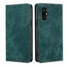 For Xiaomi Poco M4 5G RFID Anti-theft Brush Magnetic Leather Phone Case(Green) - 1