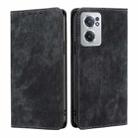 For OnePlus Nord CE 2 5G RFID Anti-theft Brush Magnetic Leather Phone Case(Black) - 1