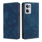 For OnePlus Nord CE 2 5G RFID Anti-theft Brush Magnetic Leather Phone Case(Blue) - 1