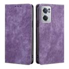 For OnePlus Nord CE 2 5G RFID Anti-theft Brush Magnetic Leather Phone Case(Purple) - 1