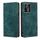 For ZTE Blabe V30 RFID Anti-theft Brush Magnetic Leather Phone Case(Green) - 1