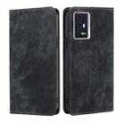 For ZTE Axon 30 Pro RFID Anti-theft Brush Magnetic Leather Phone Case(Black) - 1