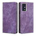 For ZTE Axon 30 Pro RFID Anti-theft Brush Magnetic Leather Phone Case(Purple) - 1