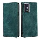 For ZTE Axon 30 Pro RFID Anti-theft Brush Magnetic Leather Phone Case(Green) - 1