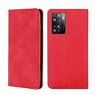 For OPPO A57 4G 2022 Skin Feel Magnetic Horizontal Flip Leather Phone Case(Red) - 1