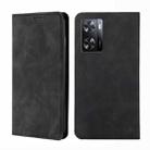 For OPPO A57 4G 2022 Skin Feel Magnetic Horizontal Flip Leather Phone Case(Black) - 1