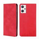 For OPPO Reno7 A JP Version Skin Feel Magnetic Horizontal Flip Leather Phone Case(Red) - 1