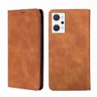 For OPPO Reno7 A JP Version Skin Feel Magnetic Horizontal Flip Leather Phone Case(Light Brown) - 1