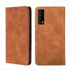 For TCL Stylus 5G Skin Feel Magnetic Horizontal Flip Leather Phone Case(Light Brown) - 1