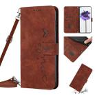 For Nothing Phone 1 Skin Feel Heart Pattern Leather Phone Case with Lanyard(Brown) - 1