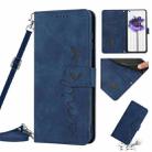 For Nothing Phone 1 Skin Feel Heart Pattern Leather Phone Case with Lanyard(Blue) - 1