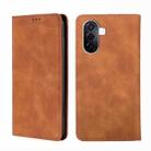 For Huawei Enjoy 50/nova Y70 Plus/Y70 4G Skin Feel Magnetic Horizontal Flip Leather Phone Case(Light Brown) - 1