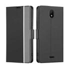 For Nokia C100 Twill Texture Side Button Leather Phone Case(Black) - 1