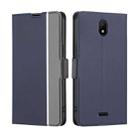 For Nokia C100 Twill Texture Side Button Leather Phone Case(Blue) - 1