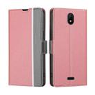 For Nokia C100 Twill Texture Side Button Leather Phone Case(Pink) - 1