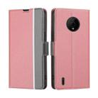 For Nokia C200 Twill Texture Side Button Leather Phone Case(Pink) - 1