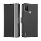 For Nokia C21 Plus Twill Texture Side Button Leather Phone Case(Black) - 1