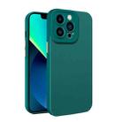 For iPhone 14 Leather Texture TPU Phone Case (Dark Green) - 1