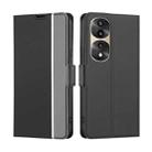 For Honor 70 Pro / 70 Pro+ Twill Texture Side Button Leather Phone Case(Black) - 1