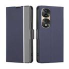 For Honor 70 Pro / 70 Pro+ Twill Texture Side Button Leather Phone Case(Blue) - 1